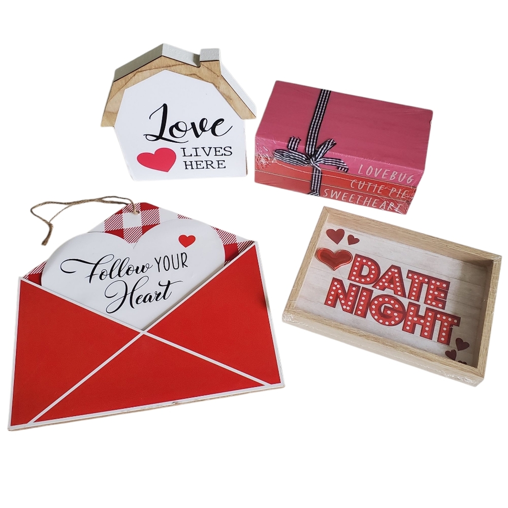 New Love-Themed Home Party Decor Set - Red and White Valentines